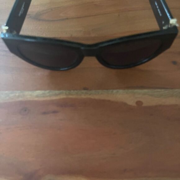 Saint Laurent Black Sunglasses with Gold Accents - Picture 7 of 7